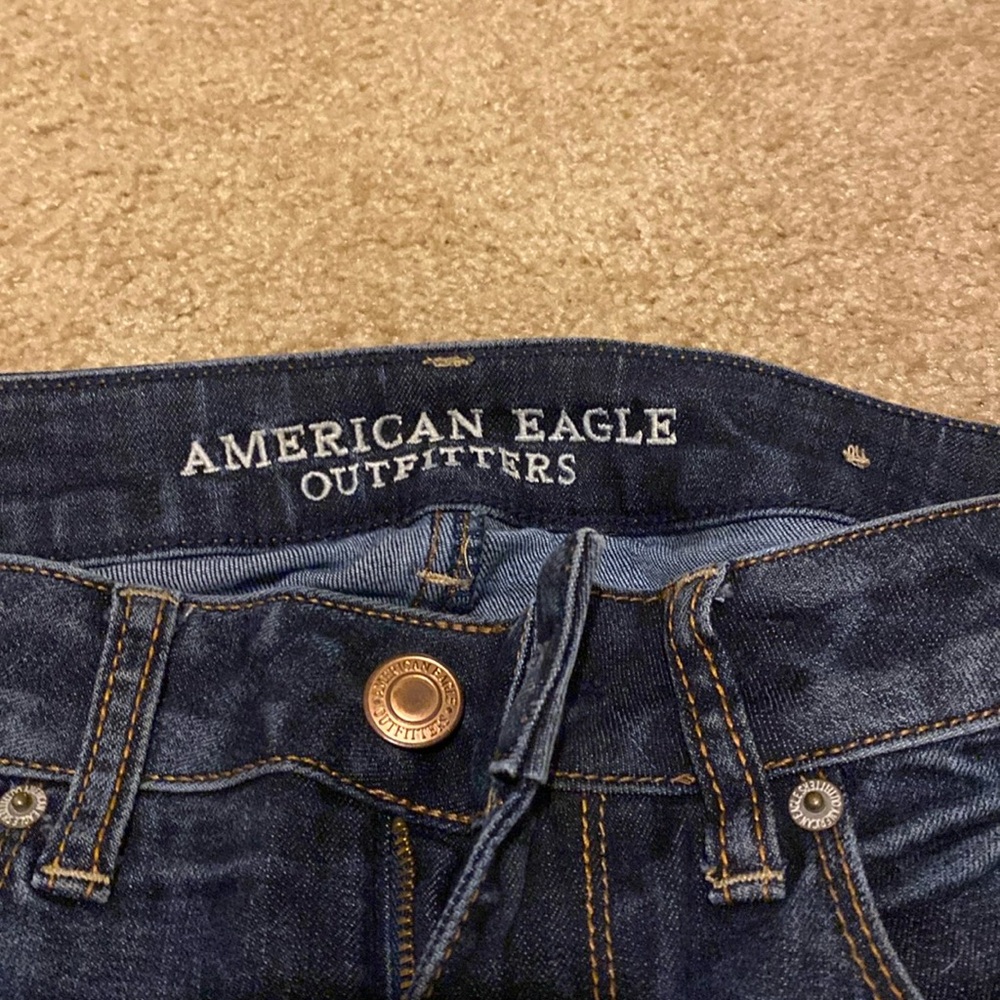 Dark super stretch skinny AE jeans. Size 4